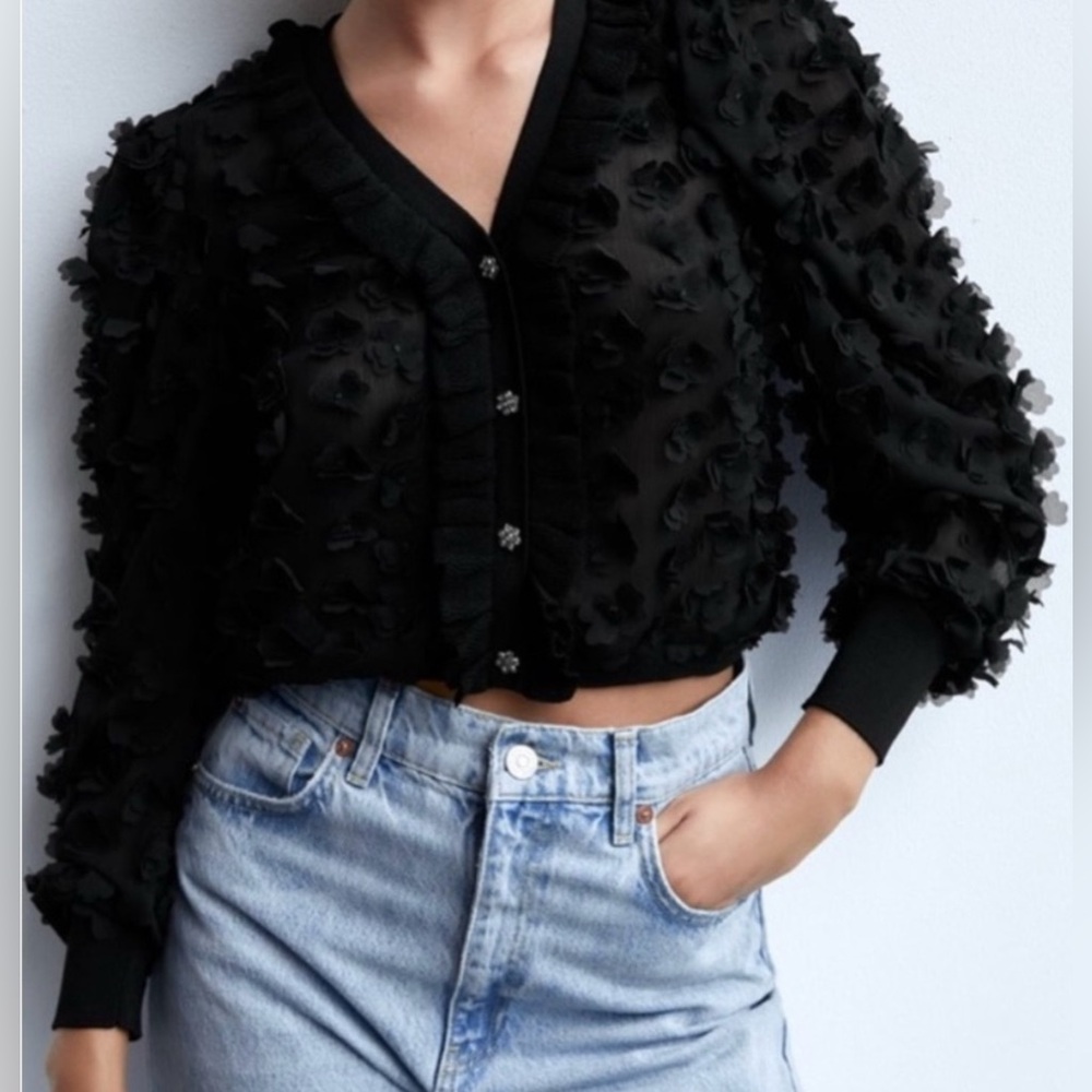 NWT Zara Black Textured Jacket